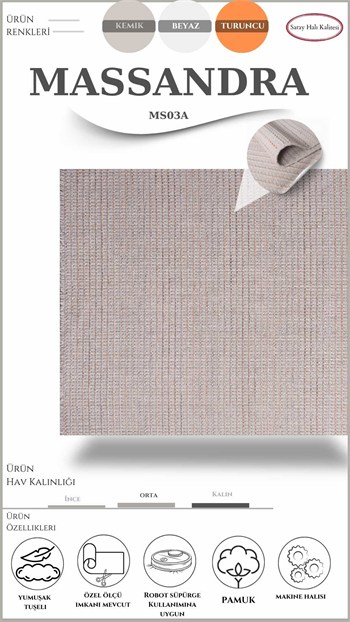 Modern Kilim Pati Dostu Pamuk İplikli MASSANDRA MS03A