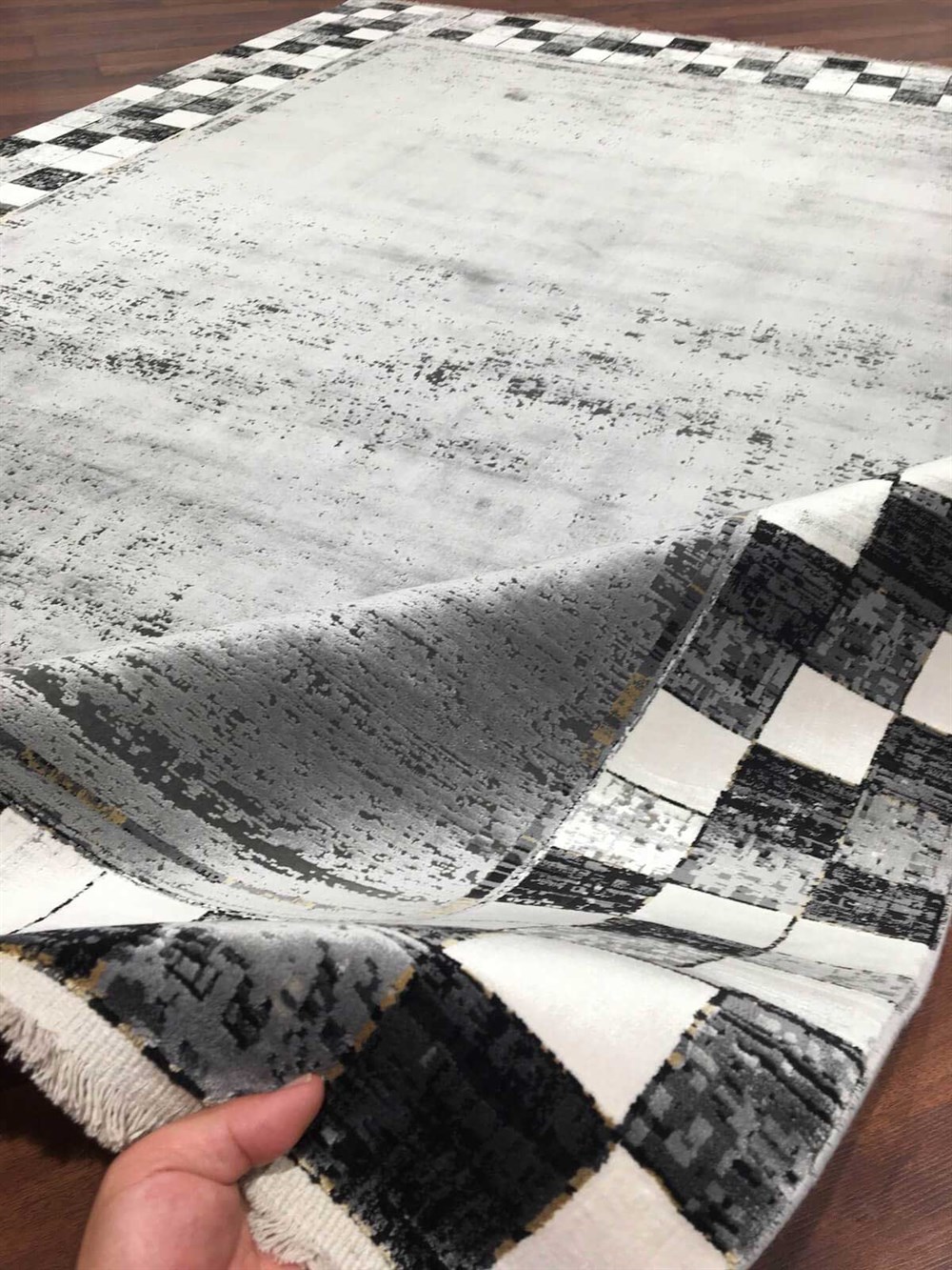 WOOLKNOT HALI BLACK M420H SİYAH GRİ