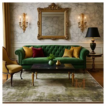 WOOLKNOT HALI CRAFT 1004H KREM YEŞİL