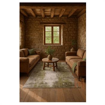 WOOLKNOT HALI CRAFT 1004H KREM YEŞİL