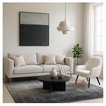 WOOLKNOT HALI CRAFT M472A KREM KOYU GRİ