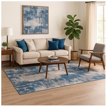 WOOLKNOT HALI CRAFT 1004F KOYU GRİ MAVİ