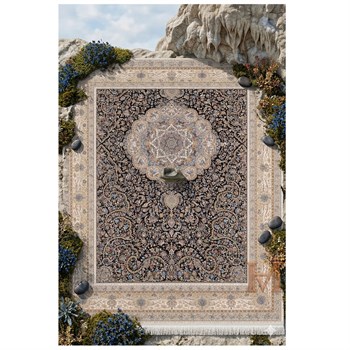 PERA LUSSO ATLAS İRAN İPEK 5348 DARK BLUE BEİGE