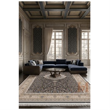 PERA LUSSO ATLAS İRAN İPEK 5348 DARK BLUE BEİGE