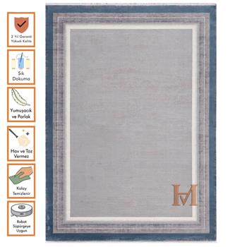WOOLKNOT HALI FLAT M542I GRİ MAVİ