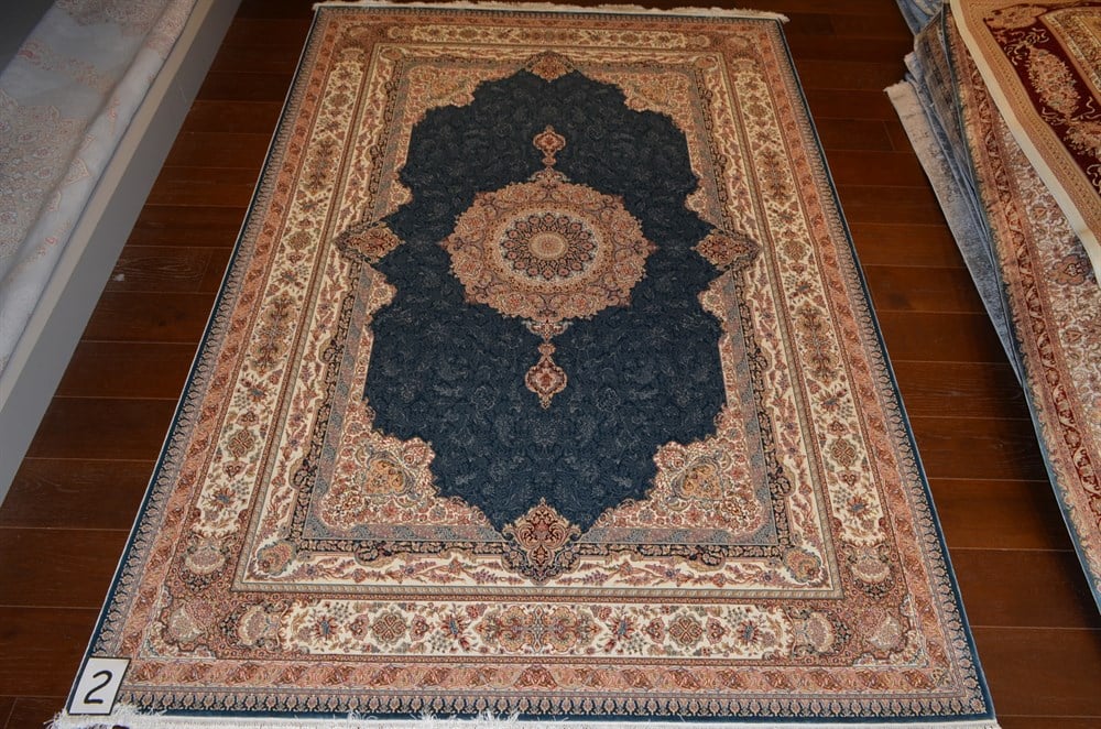 WOOLKNOT HALI İPEK 1155C LACİVERT KREM