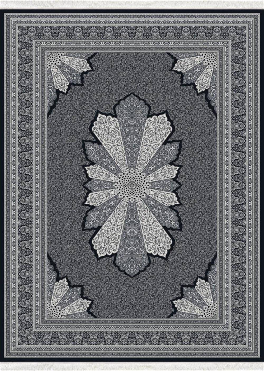 WOOLKNOT HALI İPEK 1166D SİYAH GRİ