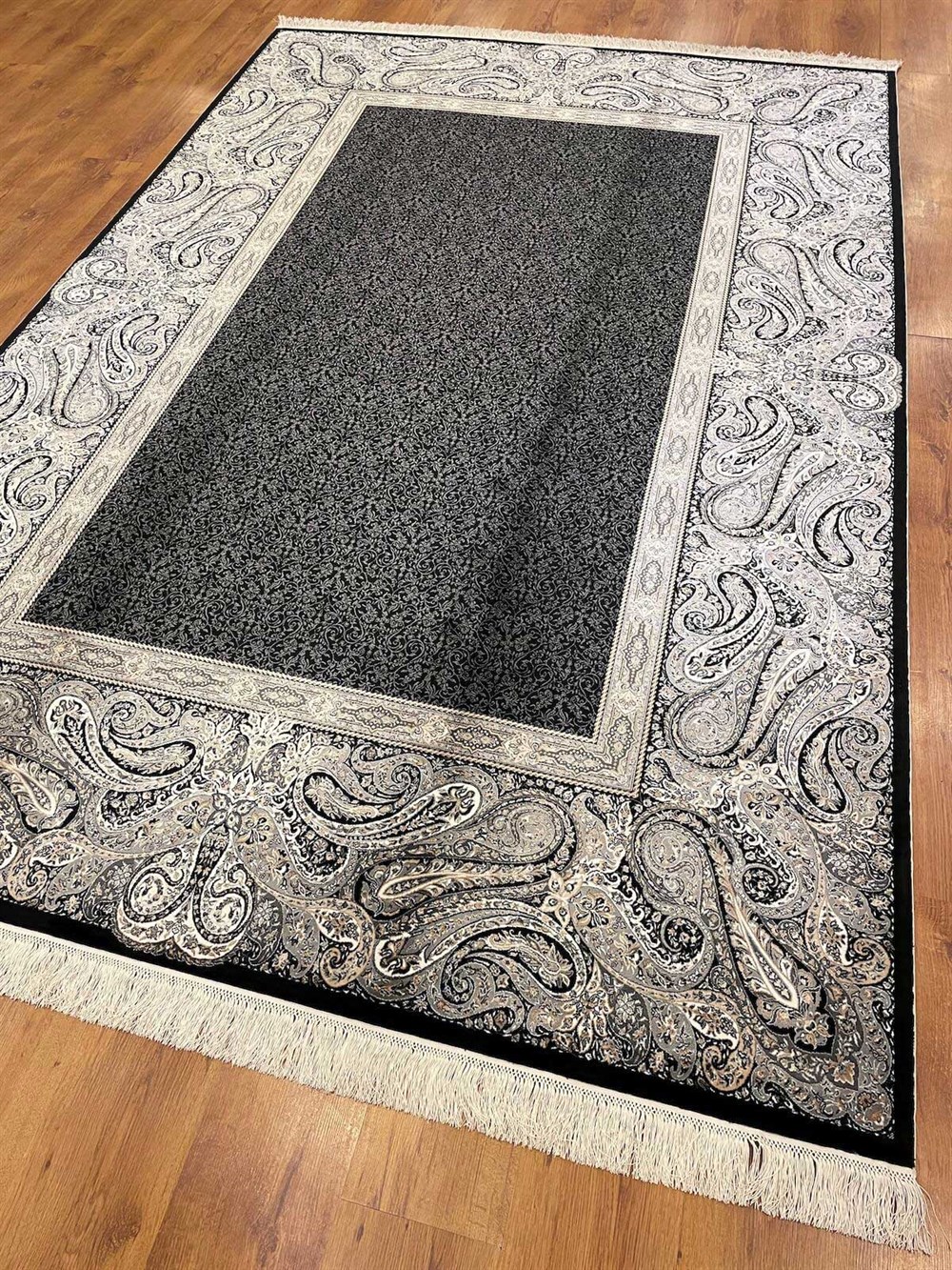 WOOLKNOT HALI İPEK 1168D SİYAH ANTRASİT