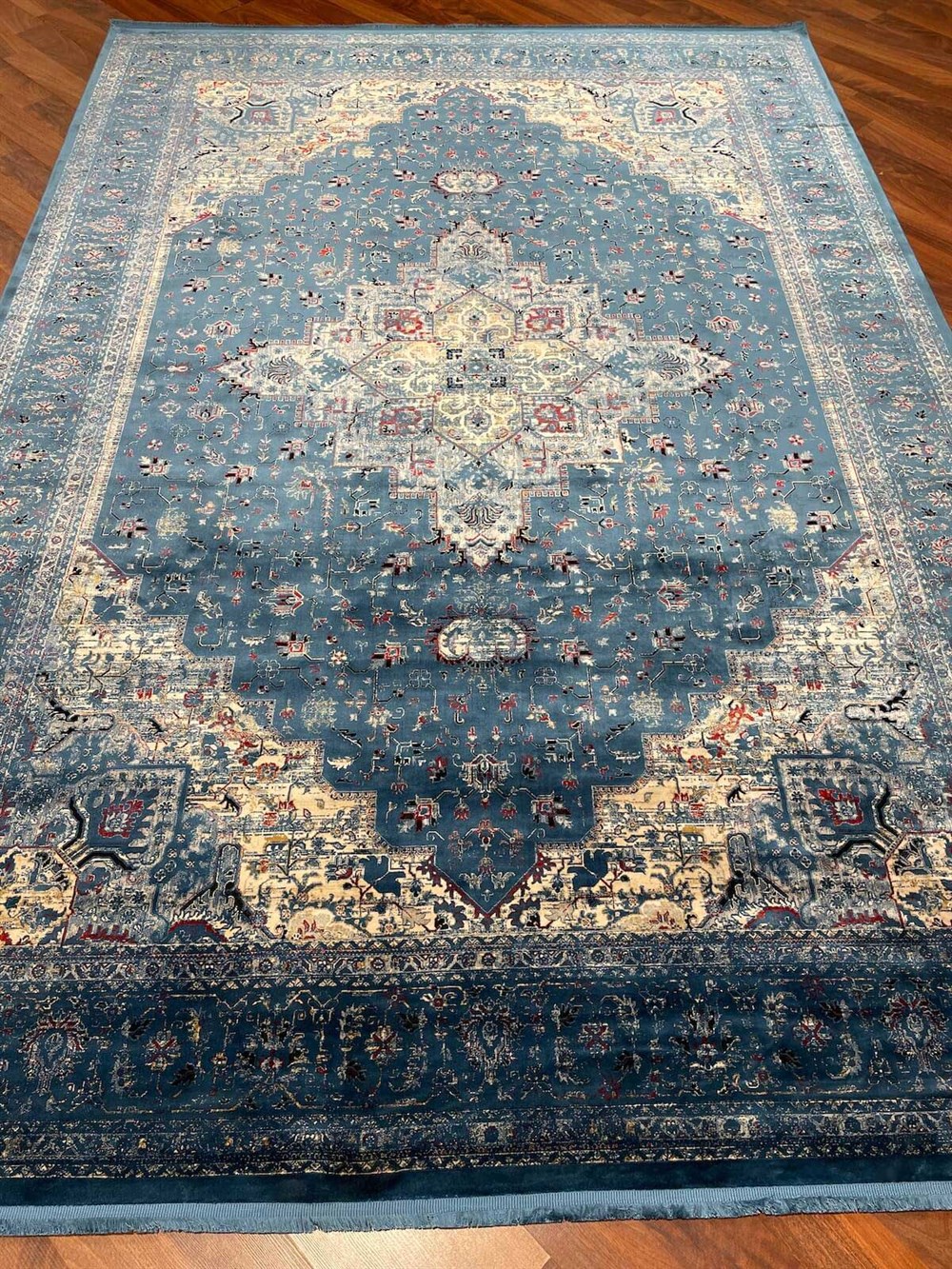 WOOLKNOT HALI MAVERY 2222B MAVİ KREM