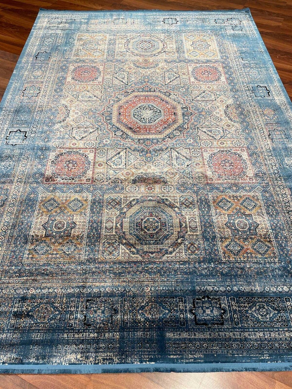 WOOLKNOT HALI MAVERY 2223B MAVİ BEJ