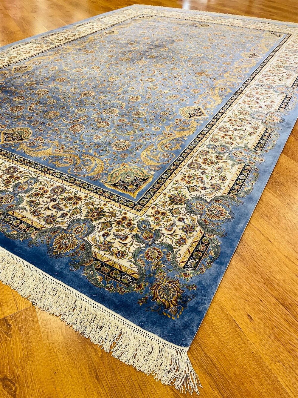 WOOLKNOT HALI QUM 2035 KREM MAVİ