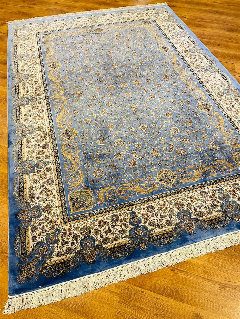 WOOLKNOT HALI QUM 2035 KREM MAVİ