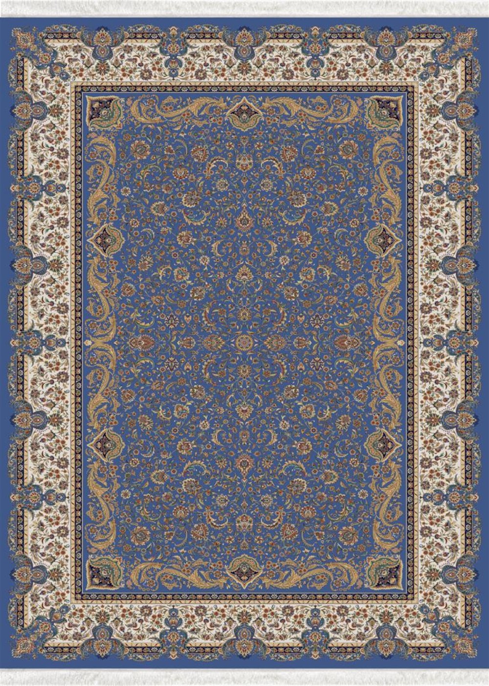 WOOLKNOT HALI QUM 2035 KREM MAVİ