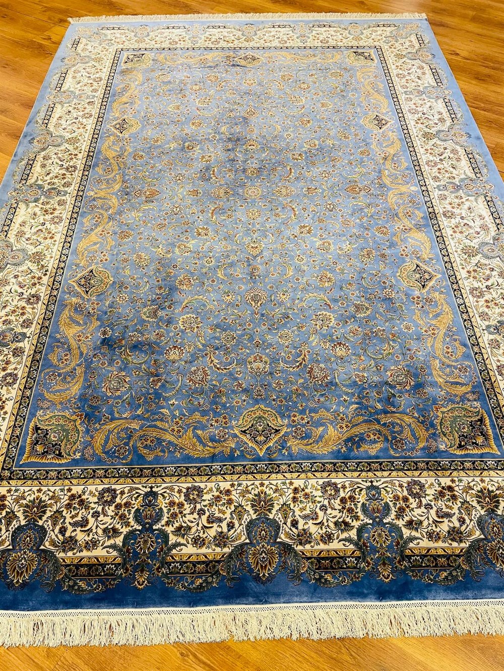 WOOLKNOT HALI QUM 2035 KREM MAVİ