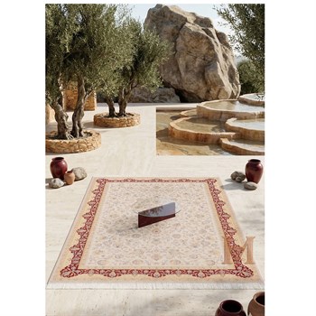 WOOLKNOT HALI ROYAL RYL29 KREM KIRMIZI