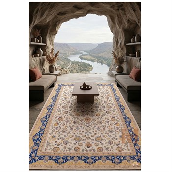 WOOLKNOT HALI ROYAL RYL22 KREM LACİVERT