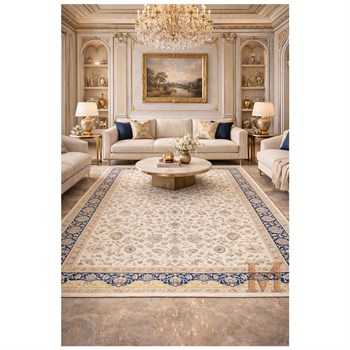 WOOLKNOT HALI ROYAL RYL22 KREM LACİVERT