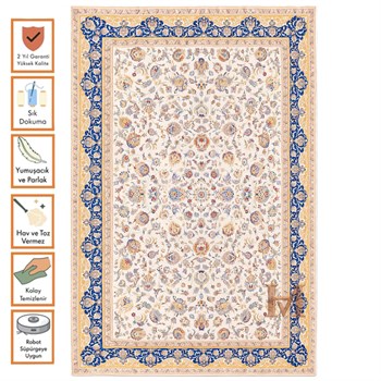 WOOLKNOT HALI ROYAL RYL22 KREM LACİVERT