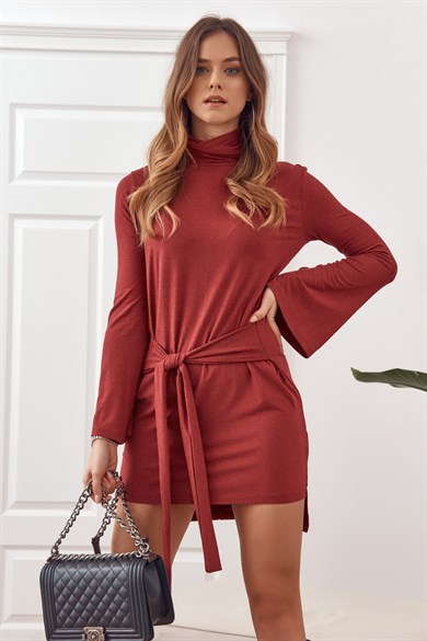 Balıkçı Yaka Mini Elbise