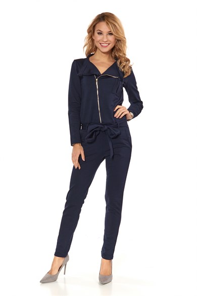 Belden Bağlamalı Fermuarlı Tulum