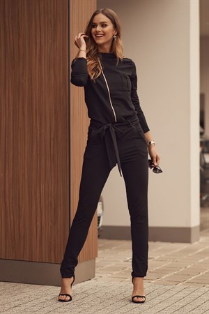 Belden Bağlamalı Fermuarlı Tulum