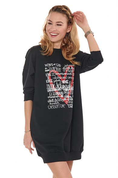 Bisiklet Yaka Baskılı Tunik