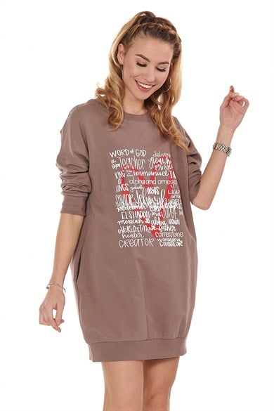 Bisiklet Yaka Baskılı Tunik