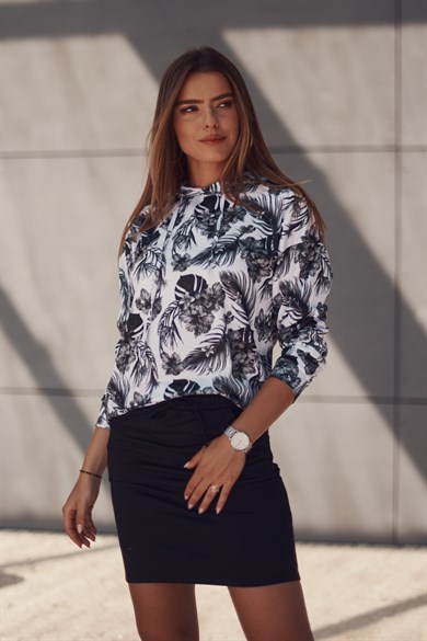 Dijital Baskılı Kapüşonlu Kadın Sweatshirt