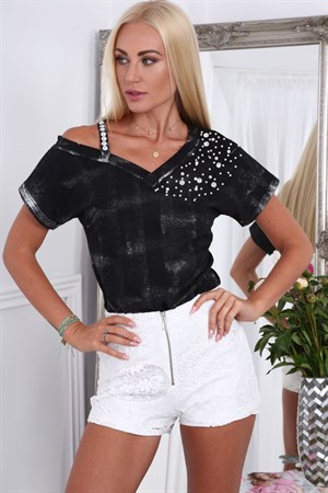 Fermuar Detaylı Dantel Kadın Şort