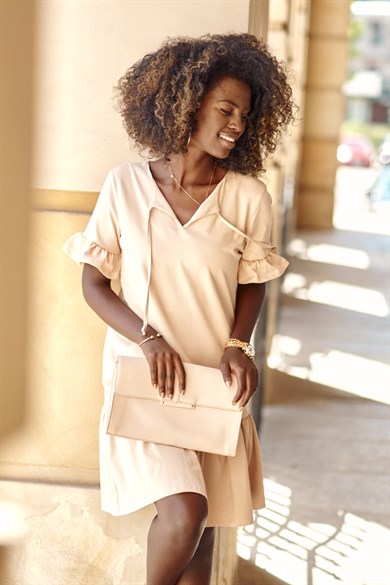 Fırfırlı Mini Elbise