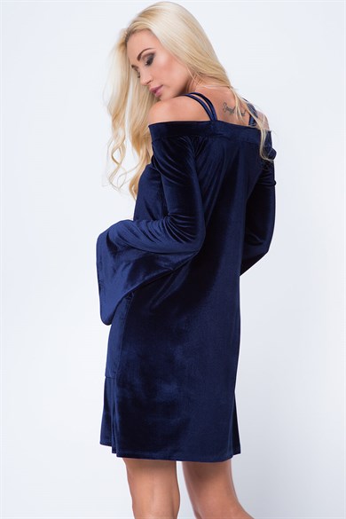 İspanyol Kol Cepli Mini Elbise