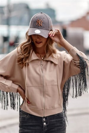 Püsküllü Oversize Kadın Sweatshirt