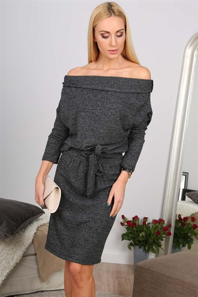 Şal Yaka Midi Elbise