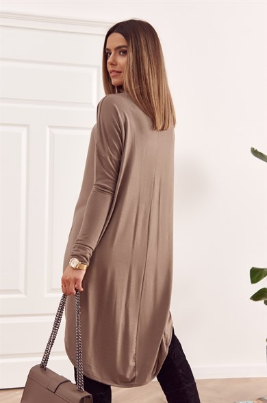 V Yaka Asimetrik Salaş Elbise