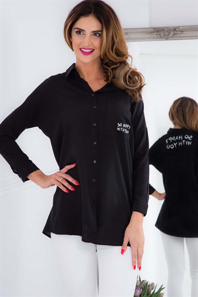 Yarasa Kollu Salaş Kesim Kadın Gömlek