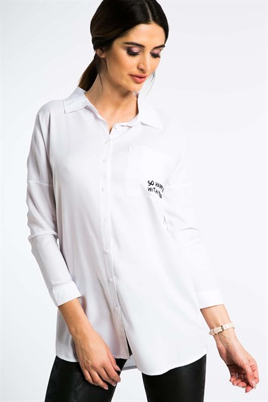 Yarasa Kollu Salaş Kesim Kadın Gömlek