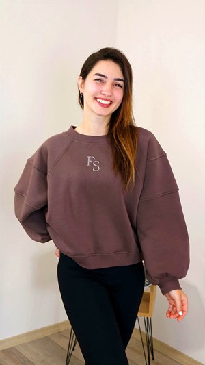 Yarasa Kollu Sweatshirt ve Taytlı Kadın İkili Takım