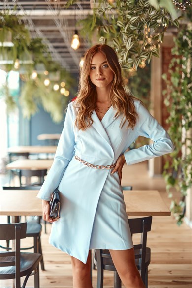 Zincir Detaylı Mini Elbise