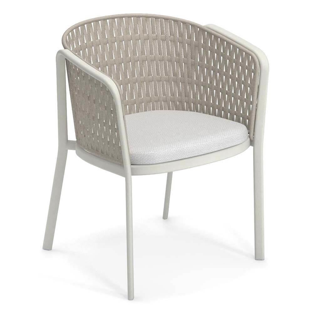 1214 Carousel Kollu Sandalye - Aluminium: 23 Matt White/Synthetic Rope: 12 Carousel - Melange Ivory - 61,5 x 52 x h77 cm