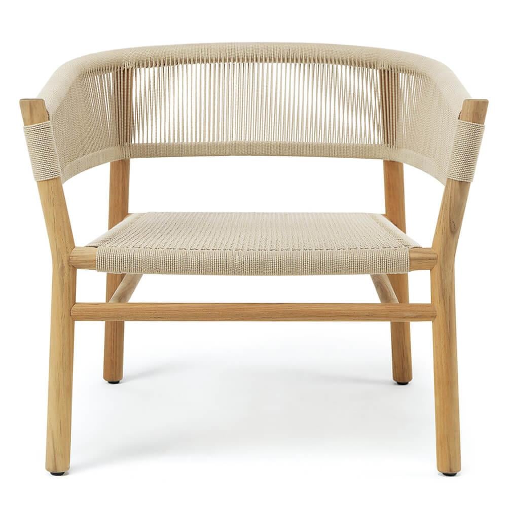Kilt Koltuk- Teak / Round Rope Sand - 76x72x67 cm (Minder hariç)