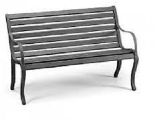 Oasi 3Lü Bank - Metallic Grey (Cod.9) - cm 162 x 66 x h 44/81