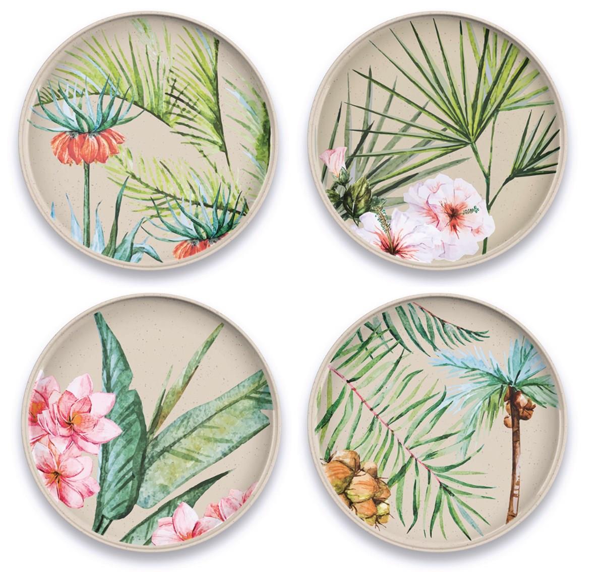Palermo Tropical 4'lü Salata Tabağı 21.6 x 21.6 x