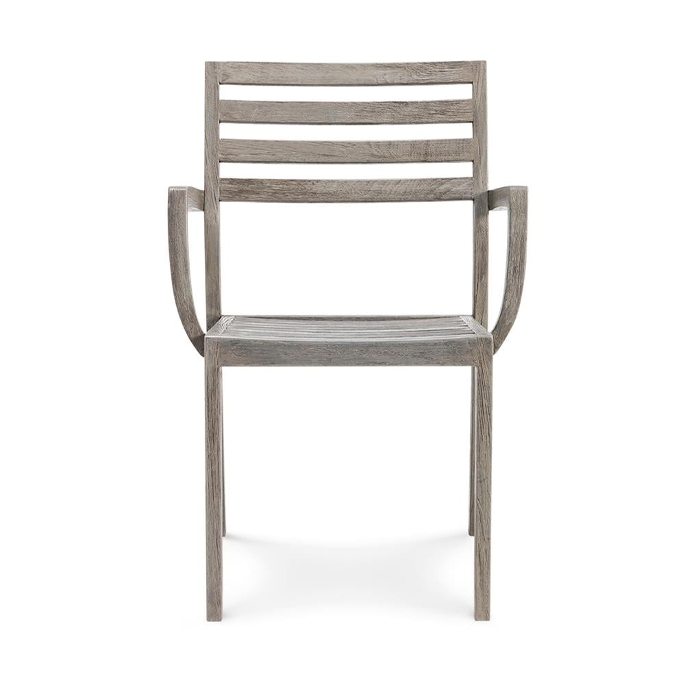 Stella Kollu İstiflenebilir Sandalye - Pickled Teak – 58x53xh88 cm