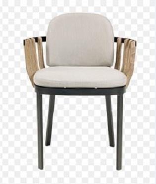 Swing Kollu Sandalye - (Pickled Teak – Alu. Black) – 60x53xh81 cm