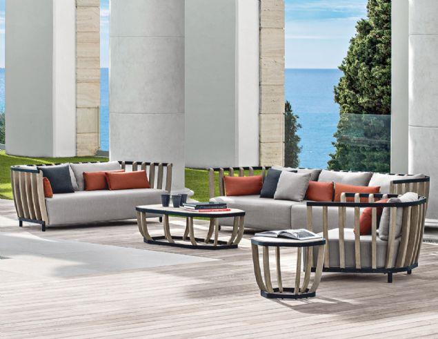 Swing Orta Sehpa - Pickled Teak/ Alu. Black- 110x57x40h (ETH-SWTR0548FSC)