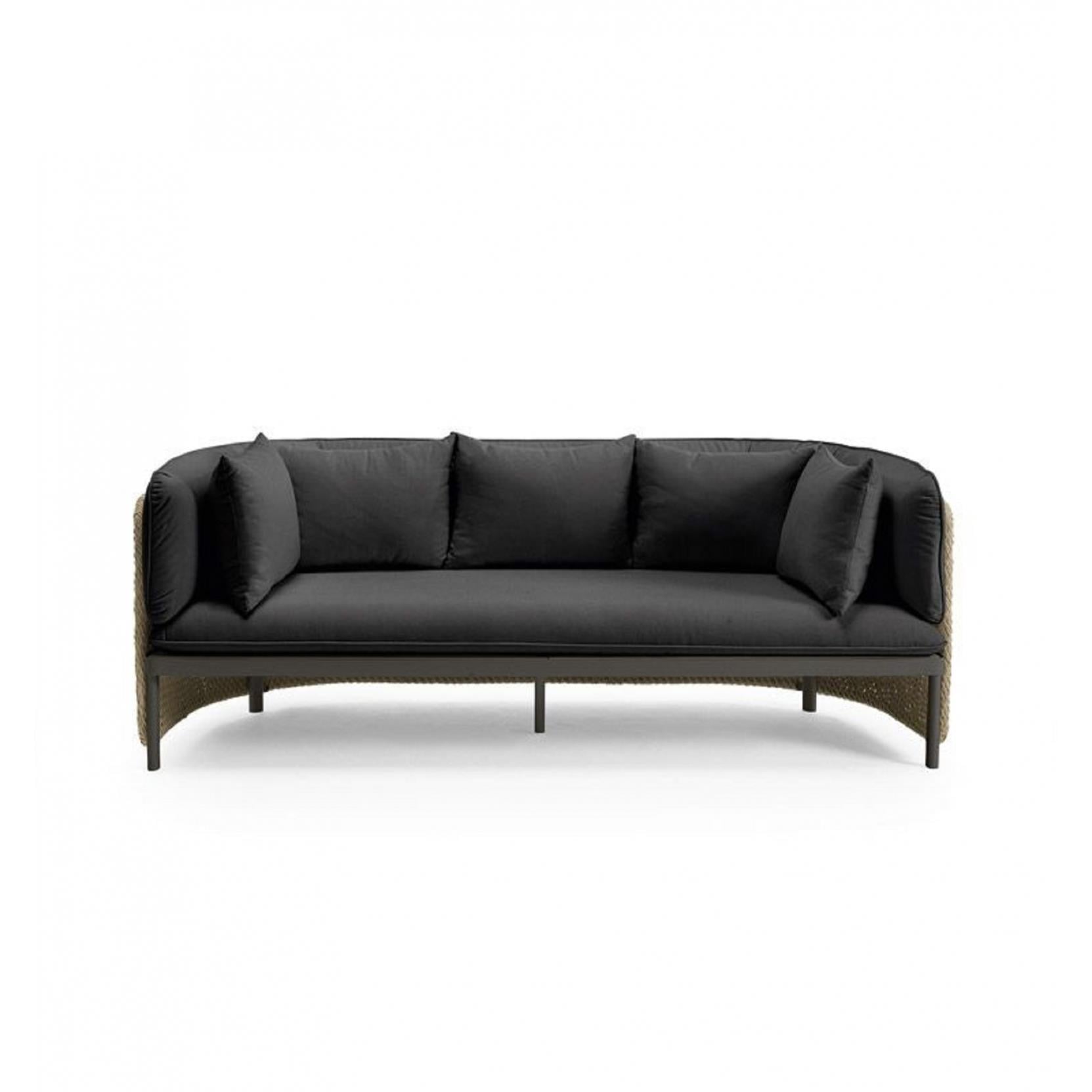 Esedra Kanepe - Alçak Sırtlı - Natwick Wide Weave (Açık Örgü)/ Aluminium: Dark Grey - 191x81xh69 cm