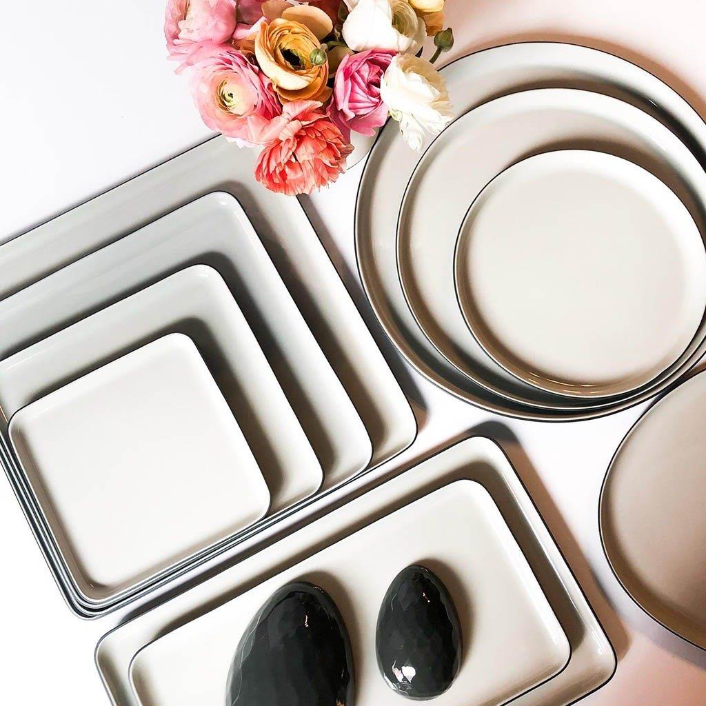 Kare Ekmek Tabağı Red Cora Okyanus&Fildişi