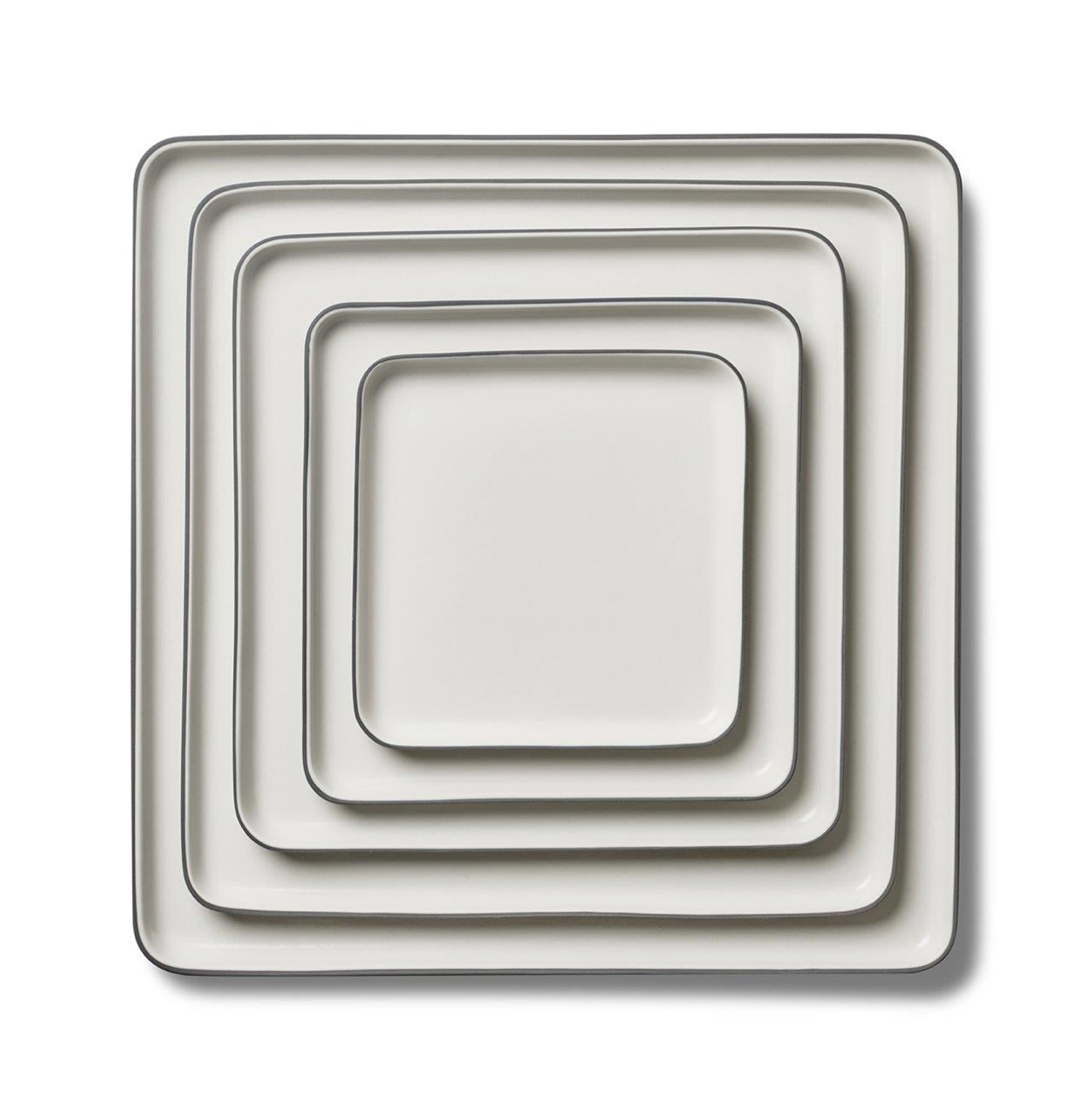 Kare Tatlı Tabağı Siyah&Fildişi Parlak