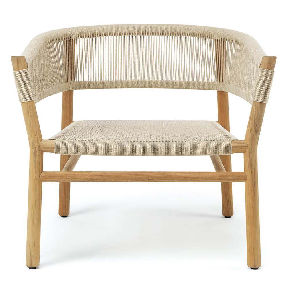Kilt Koltuk- Teak / Round Rope Sand - 76x72x67 cm (Minder hariç)