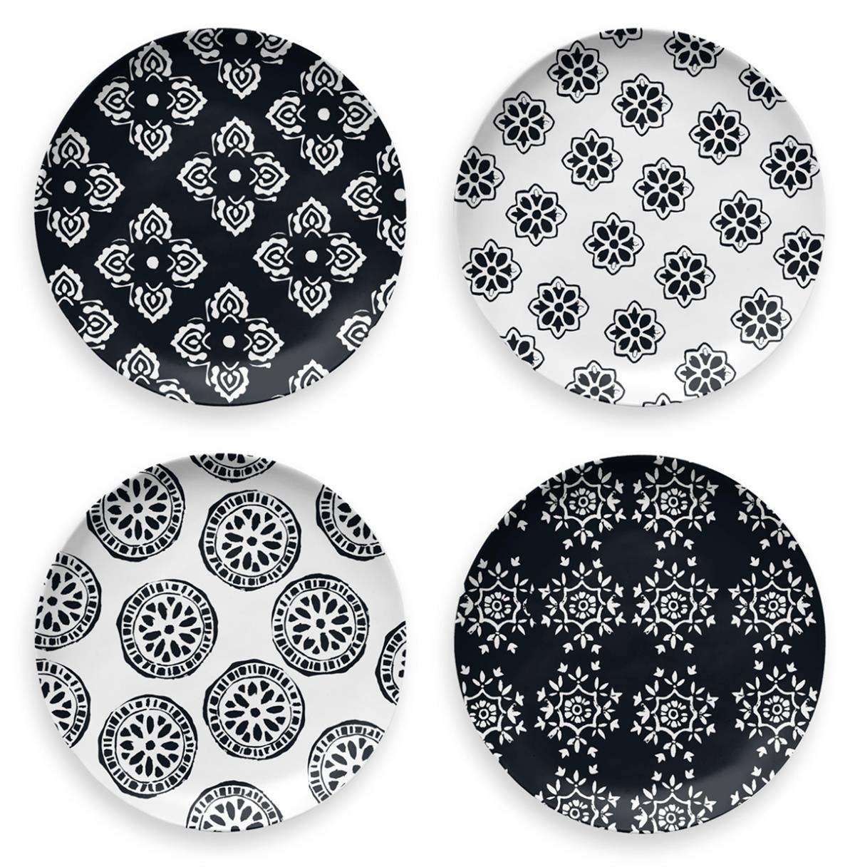 Matte Black Medallion 4'lü Salata Tabağı Seti21.6